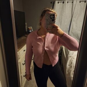 Zara Pink Long Sleeve Cardigan
